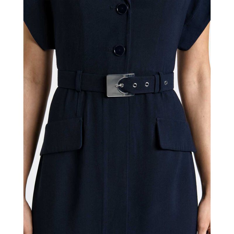 Cue Viscose Twill Belted Midi Pencil Dress image number 2